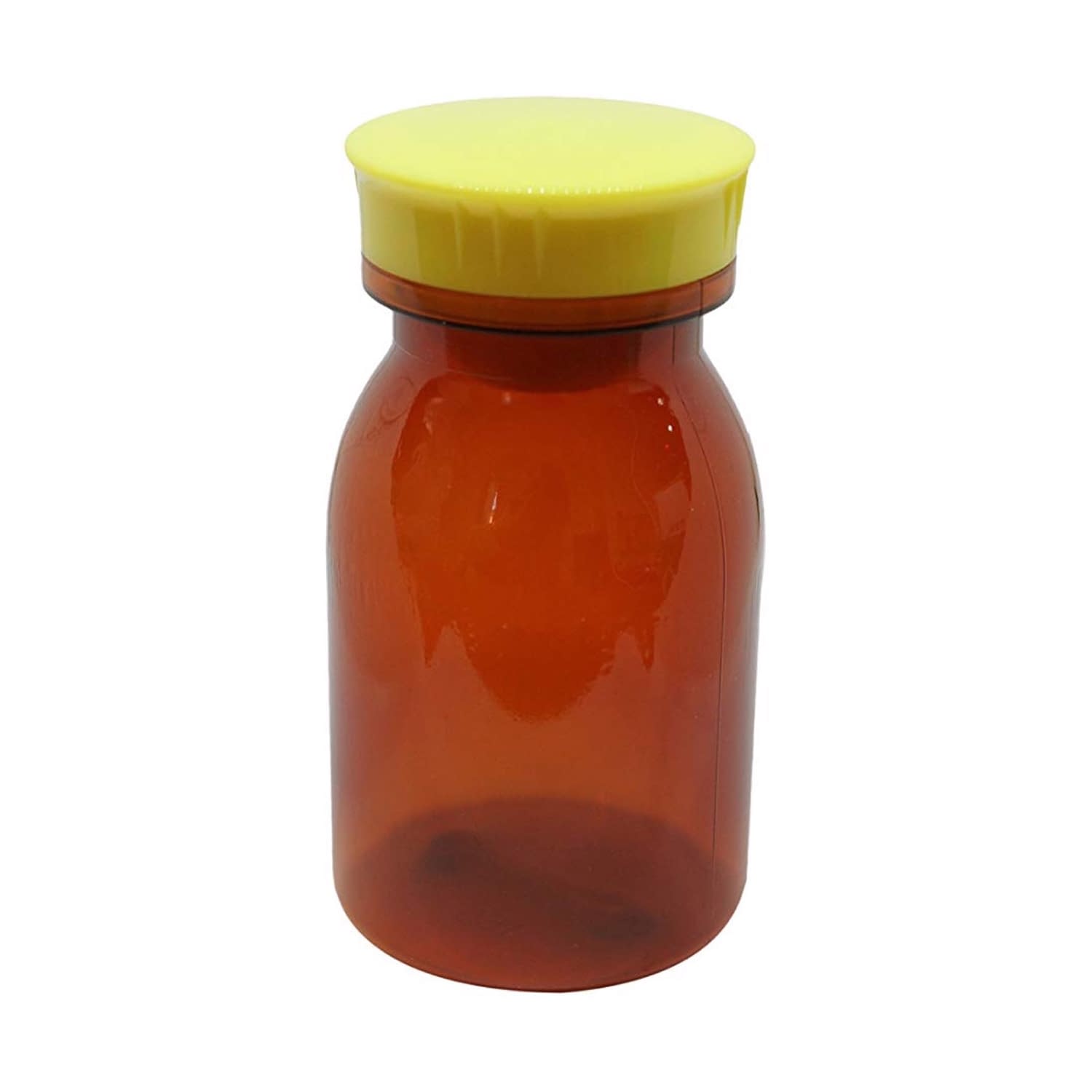 散薬瓶(PC製)茶 08-2960-0602 キャップ:黄 エムアイケミカル 500CC