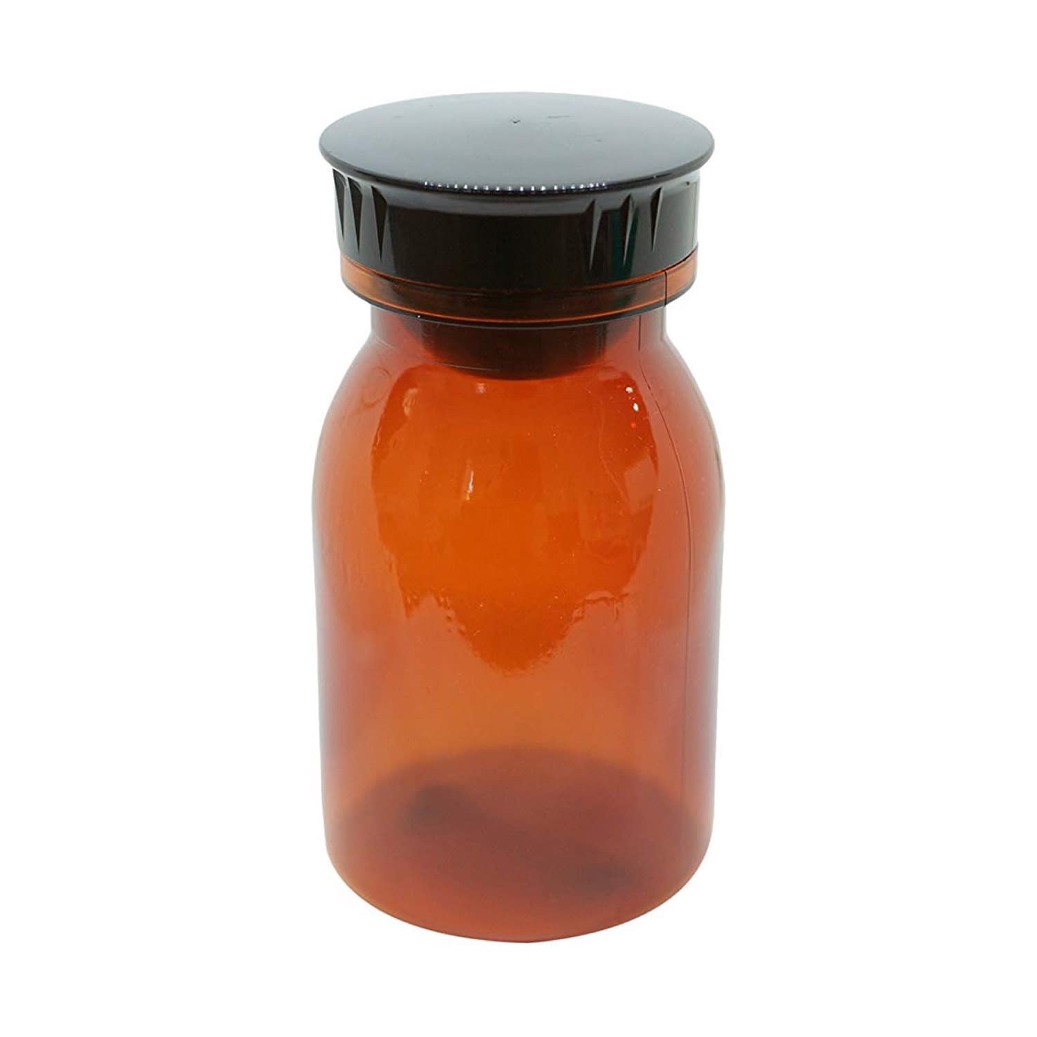 散薬瓶(PC製)茶 08-2960-0604 キャップ:黒 エムアイケミカル 500CC
