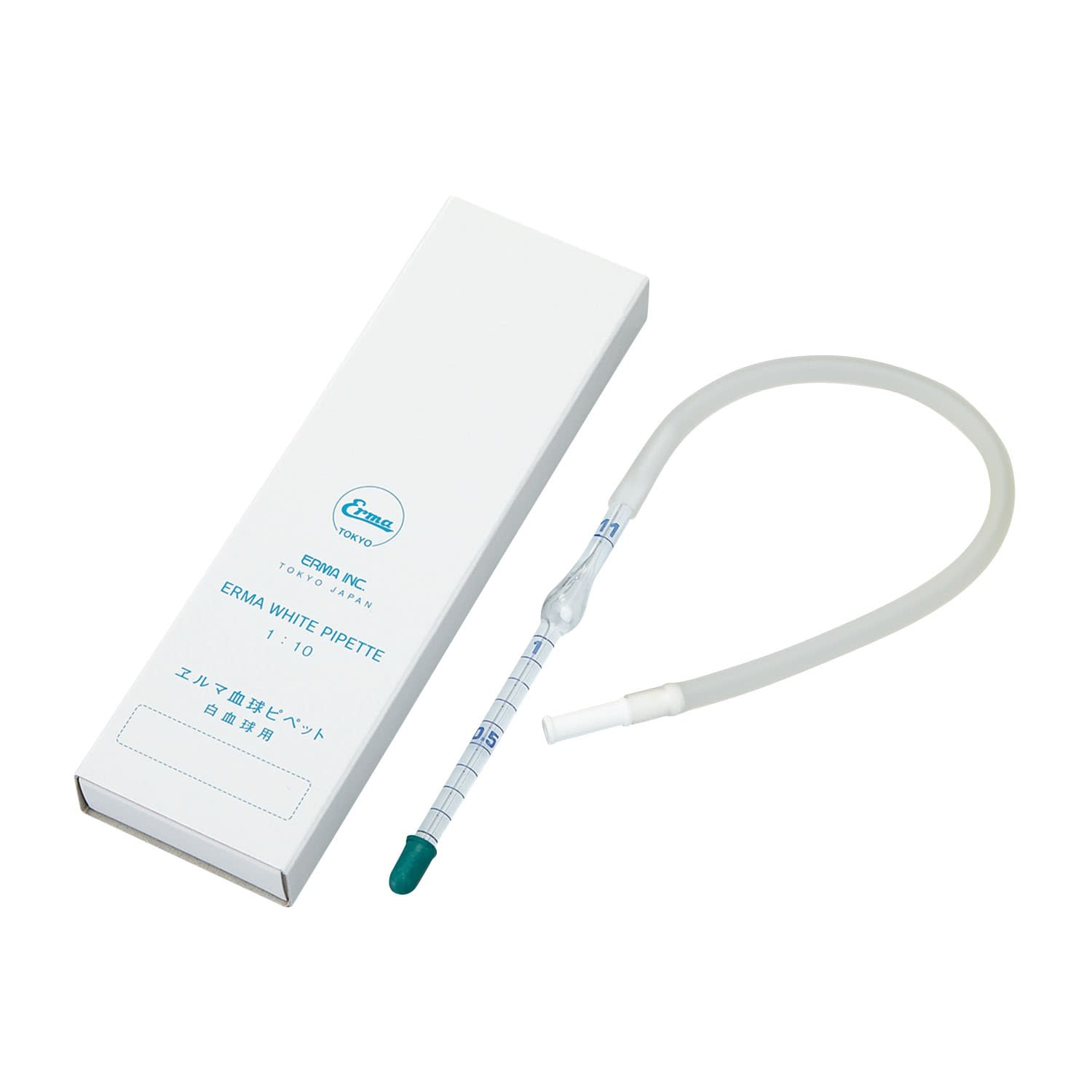 白血球ピペット ゴム管・吸口付 10-2195-04 エルマ販売 10ポンイリ(ゴムカンスイクチツキ)