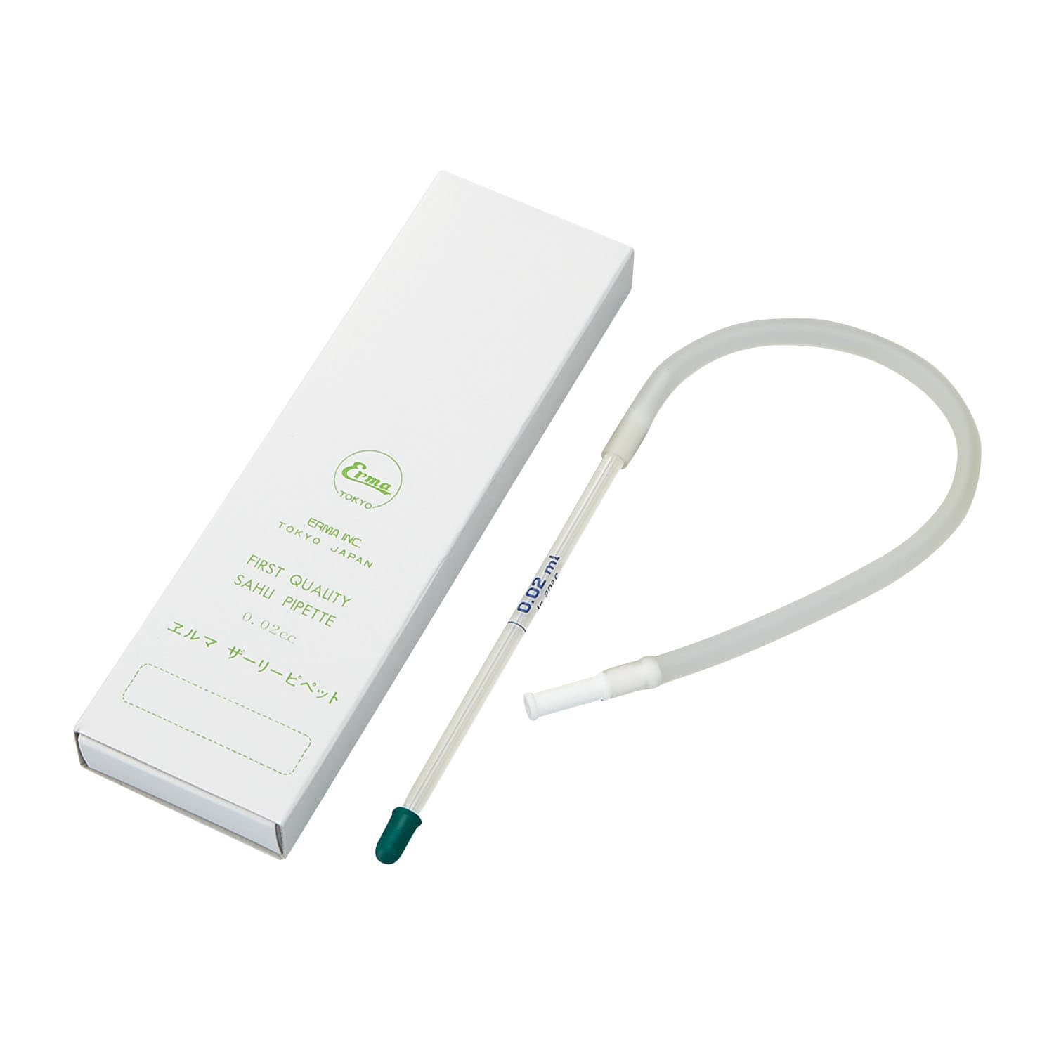 ザーリーピペット 0.02mlゴム管・吸口付 10-2195-00 エルマ販売 10ポンイリ(ゴムカンスイクチツキ)