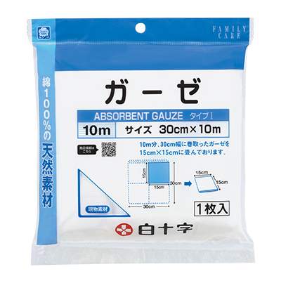 FCガーゼ 1m 白十字 10958(30CMX1M)1マイイリ｜マツヨシ【松吉医科器械