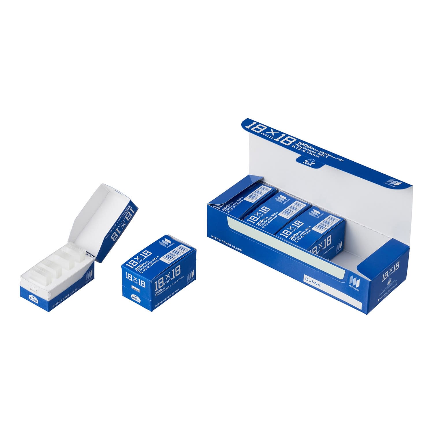 角カバーグラス No．1(18X18 23-5025-00 松浪硝子工業 C218181(200マイX5ハコ)