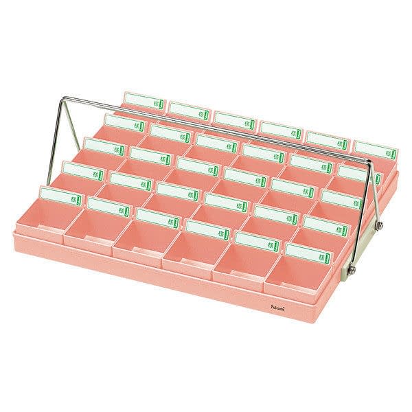 投薬トレー(30人用)ハンガー付 散薬トレー 19-7655-01 Fukumi PT-30PH(ピンク/ピンク)