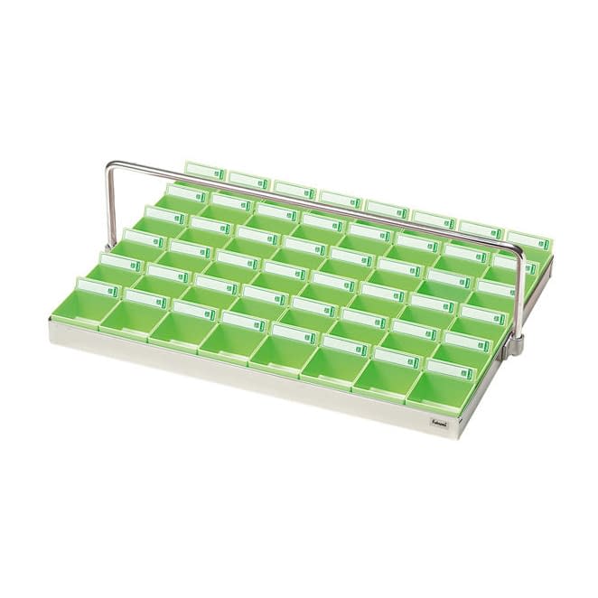 投薬トレー(48人用)ハンガー付 与薬トレー 19-7690-00 Fukumi ST-48GH(ステン/グリーン)