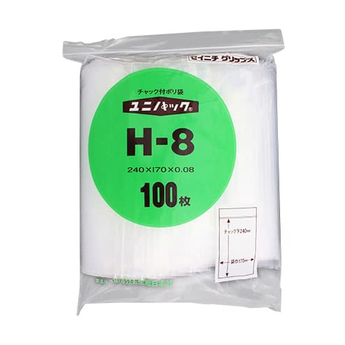 ユニパック 24-8104-00 セイニチ H-8(240X170MM)100マイ
