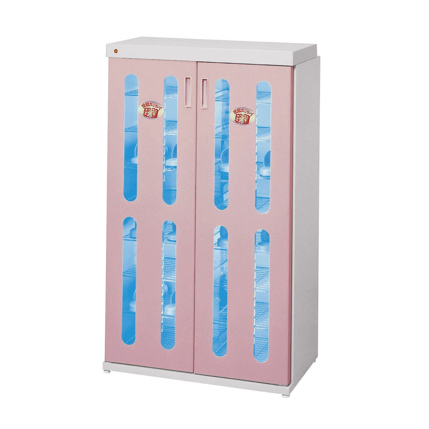 殺菌線ロッカー(スリムエイトワイド) タイマーなし 19-3150-0002 ピンク 大信工業 DM-SLW(タイマーナシ)