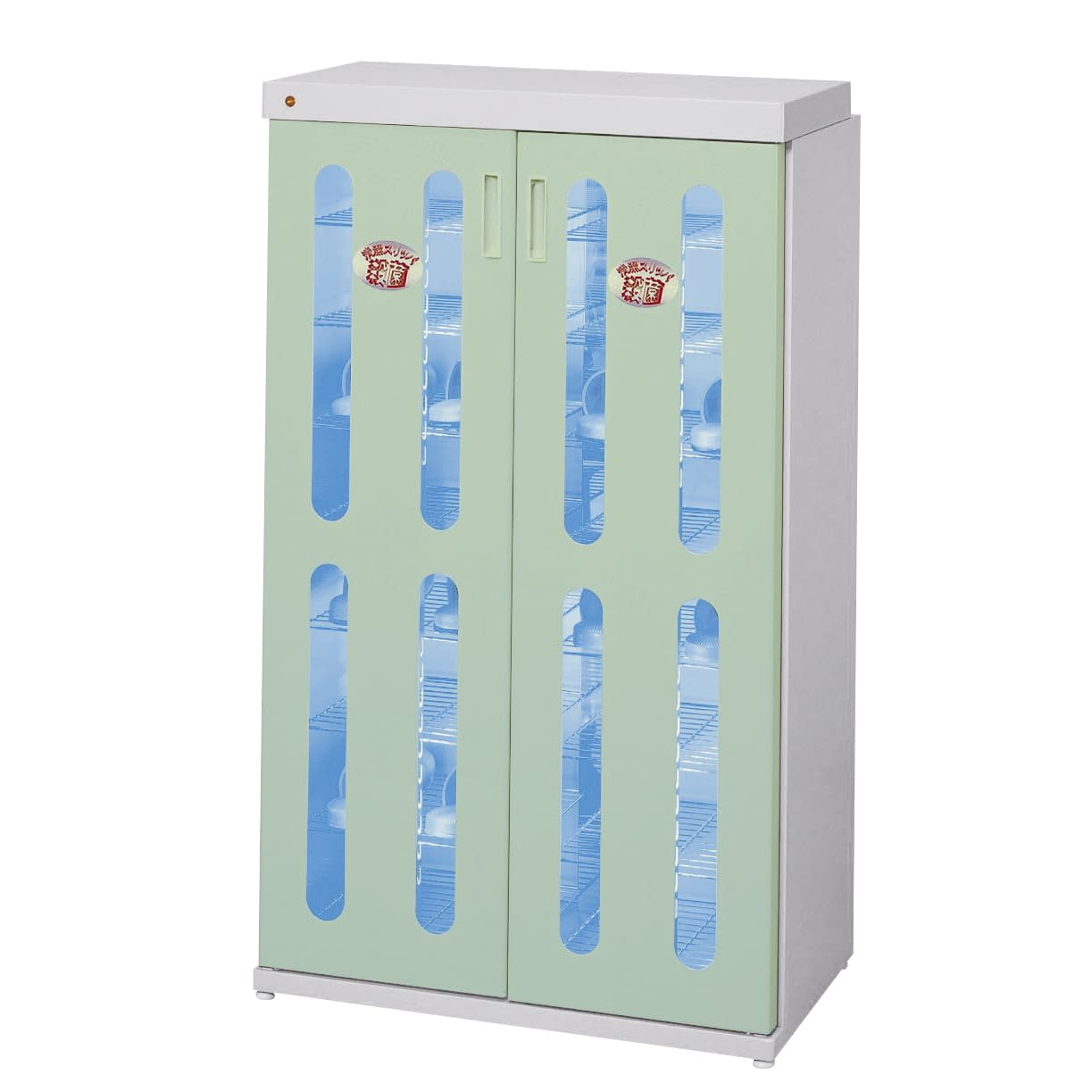 殺菌線ロッカー(スリムエイトワイド) タイマー付 19-3145-0004 グリーン 大信工業 DM-SLTW(タイマーツキ)