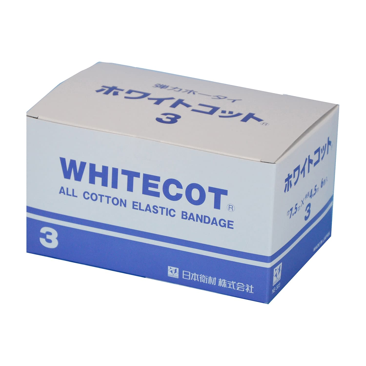 ホワイトコット 3号 3号 24-8603-01 日本衛材 NE-303(7.5CM4.5M)6カン