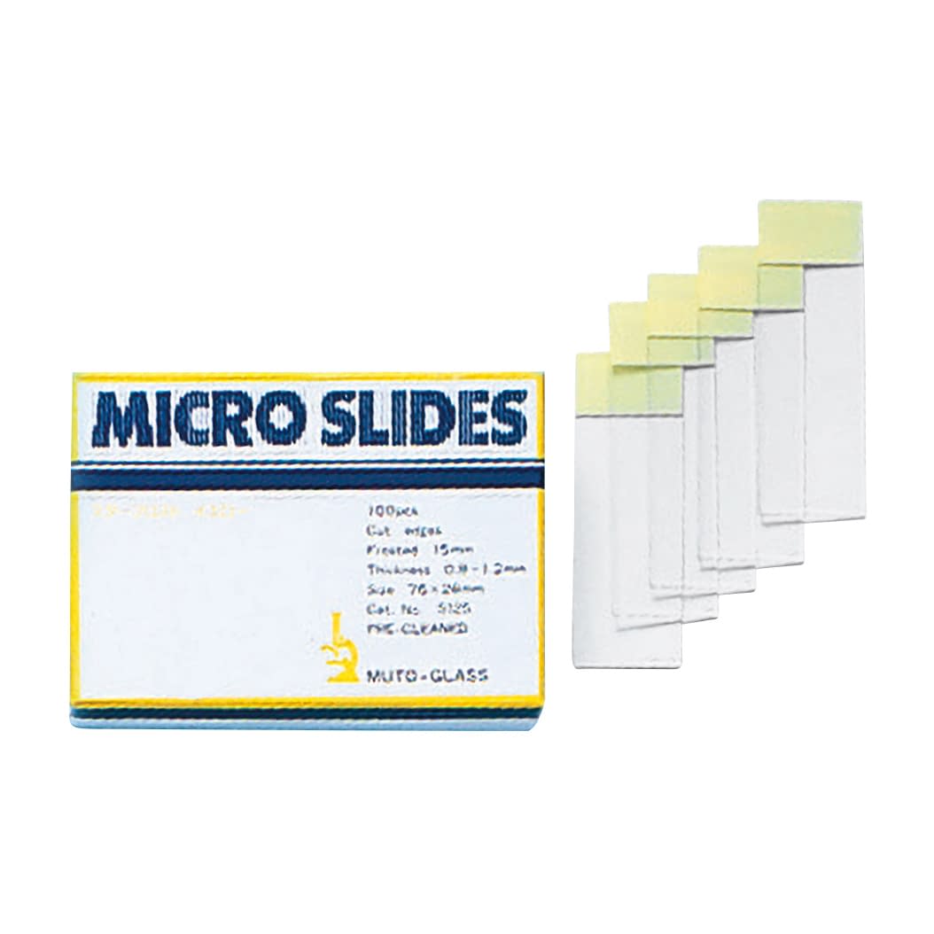 スライドグラス スターフロスト水縁磨 10-2757-02 武藤化学 5126(100マイ)イエロー