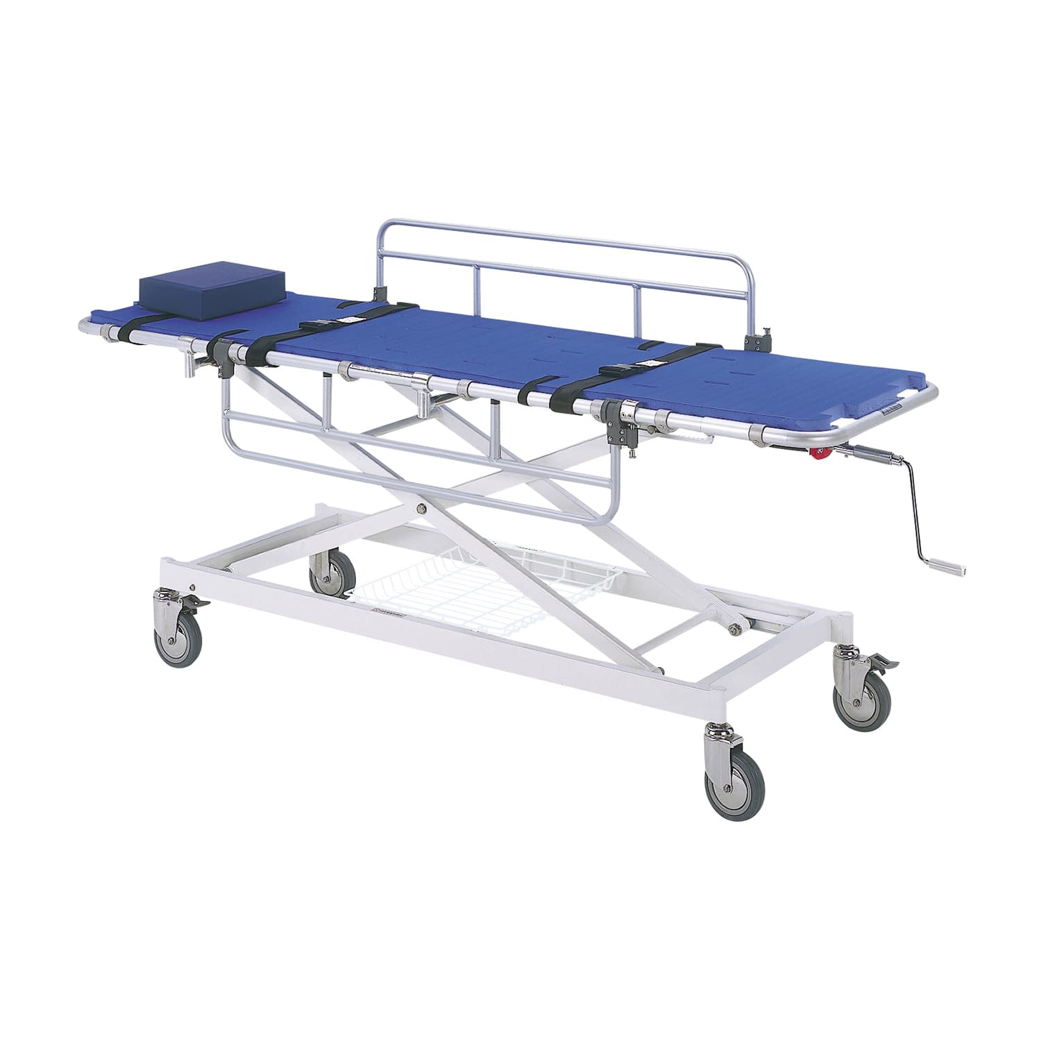 アルミ浴室用ストレッチャー(昇降固定 対角2輪ストッパー 23-6242-02 日進医療器 TY217ES-550(2リンストッパ