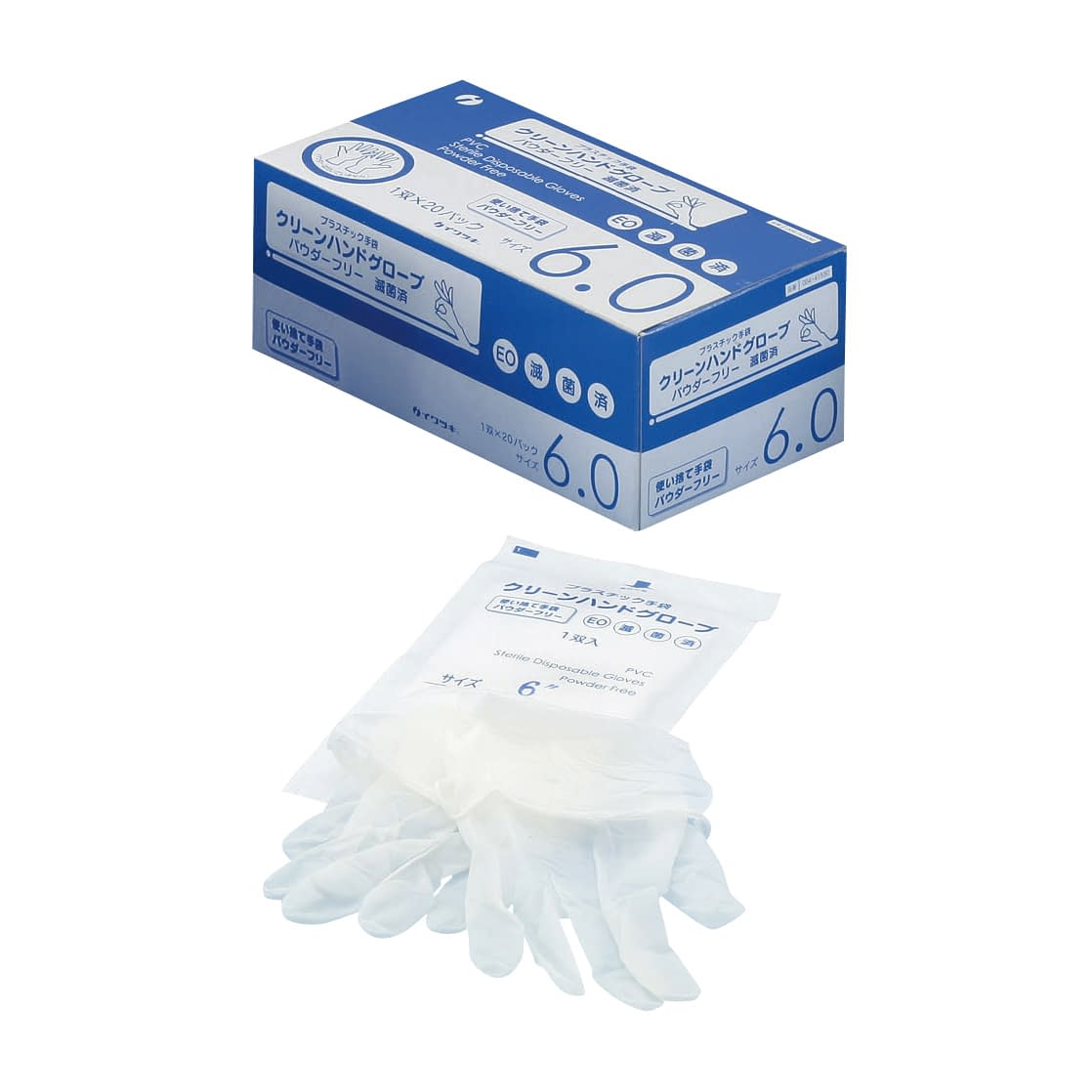 クリーンハンドグローブ(滅菌済)PF 23-3760-02 イワツキ 41530(6.0)20ソウイリ