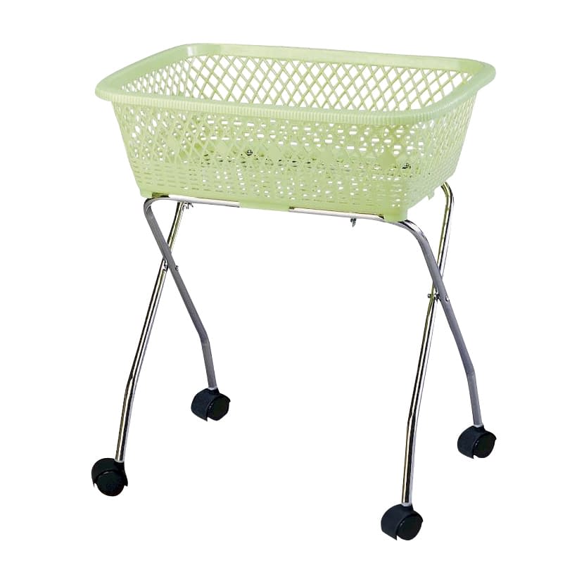 脱衣カゴ キャスター付 23-5290-0001 グリーン 大信工業 DP-10C(キャスターツキ)