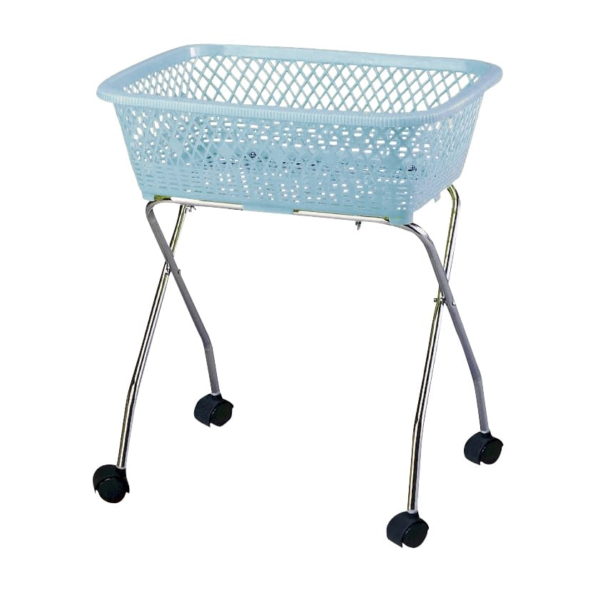 脱衣カゴ キャスター付 23-5290-0002 ブルー 大信工業 DP-10C(キャスターツキ)