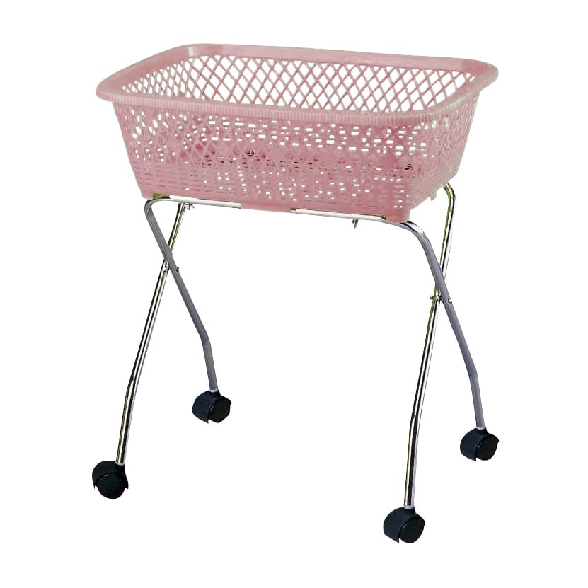 脱衣カゴ キャスター付 23-5290-0003 ピンク 大信工業 DP-10C(キャスターツキ)