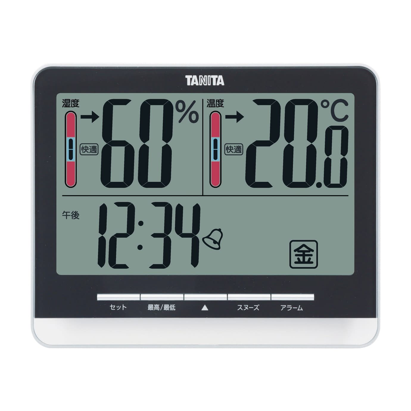 (24-3895-00)デジタル温湿度計 TT-538(ﾌﾞﾗｯｸ) ﾃﾞｼﾞﾀﾙｵﾝｼﾂﾄﾞｹｲ(タニタ)【1個単位】【2019年カタログ商品】