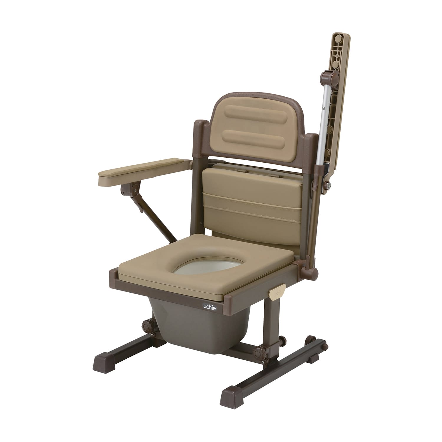 ポータブルトイレ あらえ～るII ソフト便座 簡易型トイレ 23-2452-00 ウチヱ 8030(ブラウン)