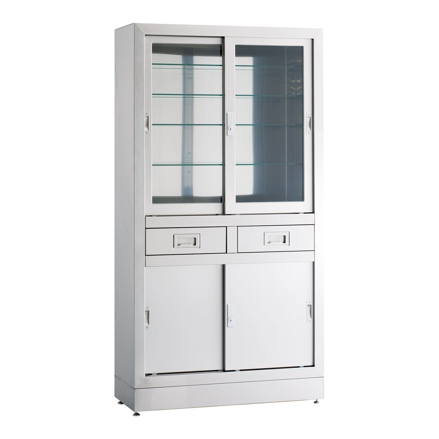 器械戸棚(ステンレス製) 物品棚(中材) 23-5385-0101 側面ステンレス MATSUYOSHI