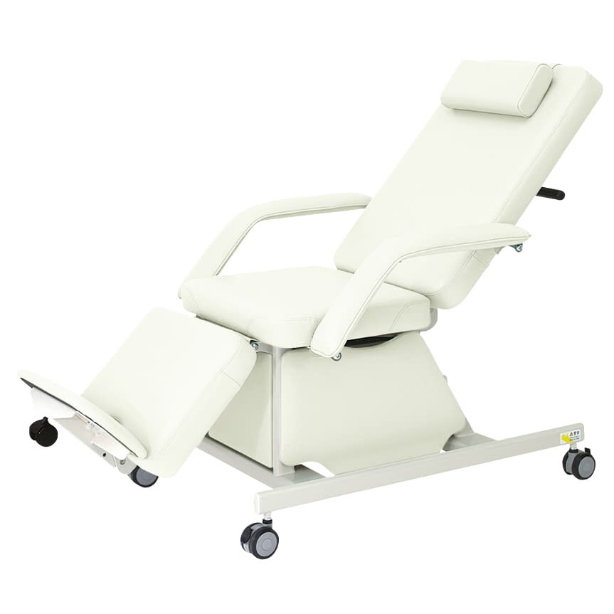 電動治療チェア(キャスター付) 23-2779-0001 ビニルレザー白 高田ベッド製作所 TB-577-01