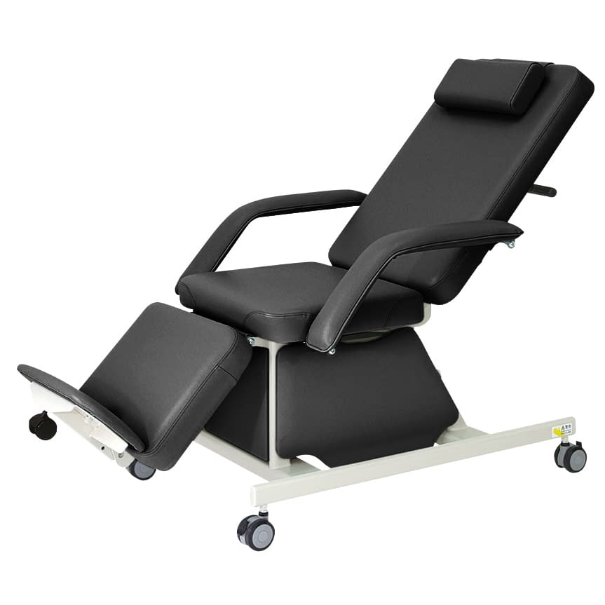 電動治療チェア(キャスター付) 23-2779-0003 ビニルレザー黒 高田ベッド製作所 TB-577-01