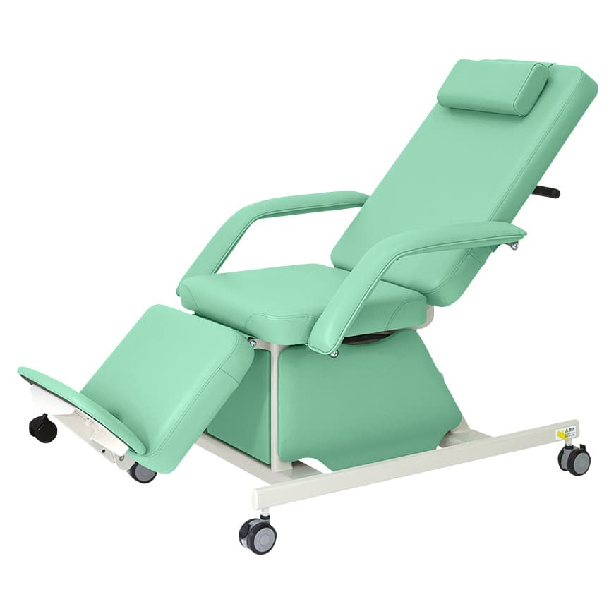 電動治療チェア(キャスター付) 23-2779-0005 ビニルレザーライトグリーン 高田ベッド製作所 TB-577-01
