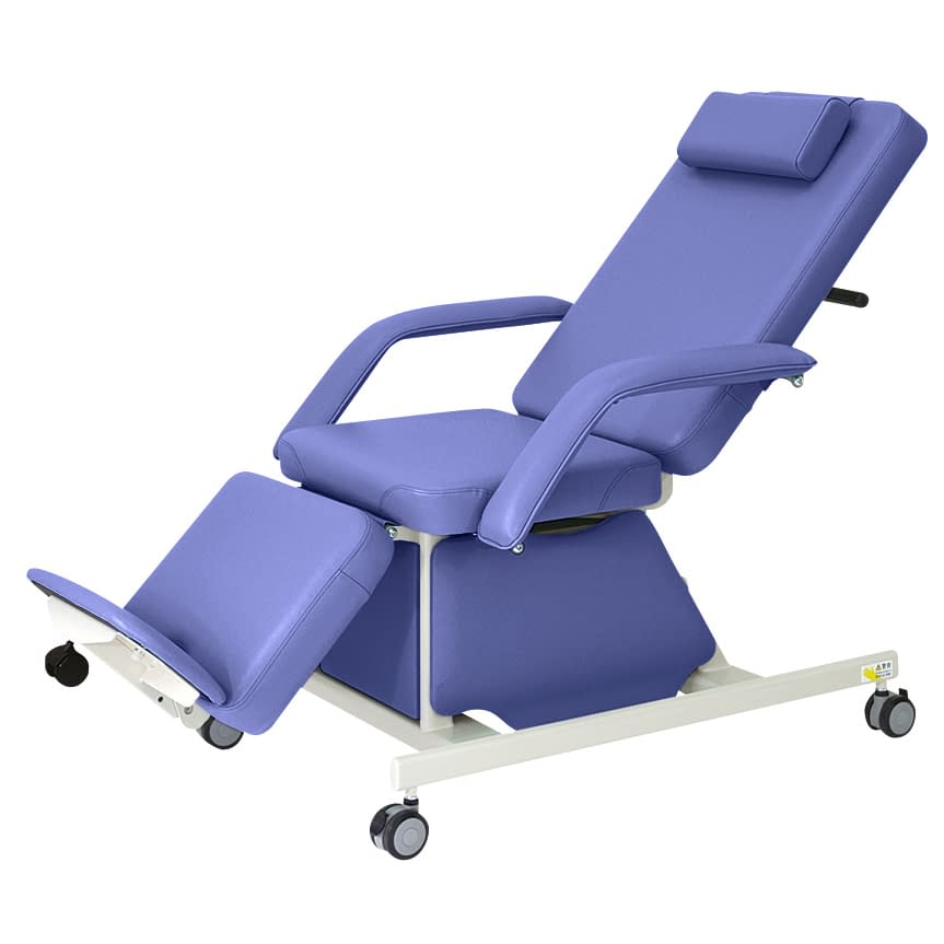電動治療チェア(キャスター付) 23-2779-0006 ビニルレザーライトブルー 高田ベッド製作所 TB-577-01