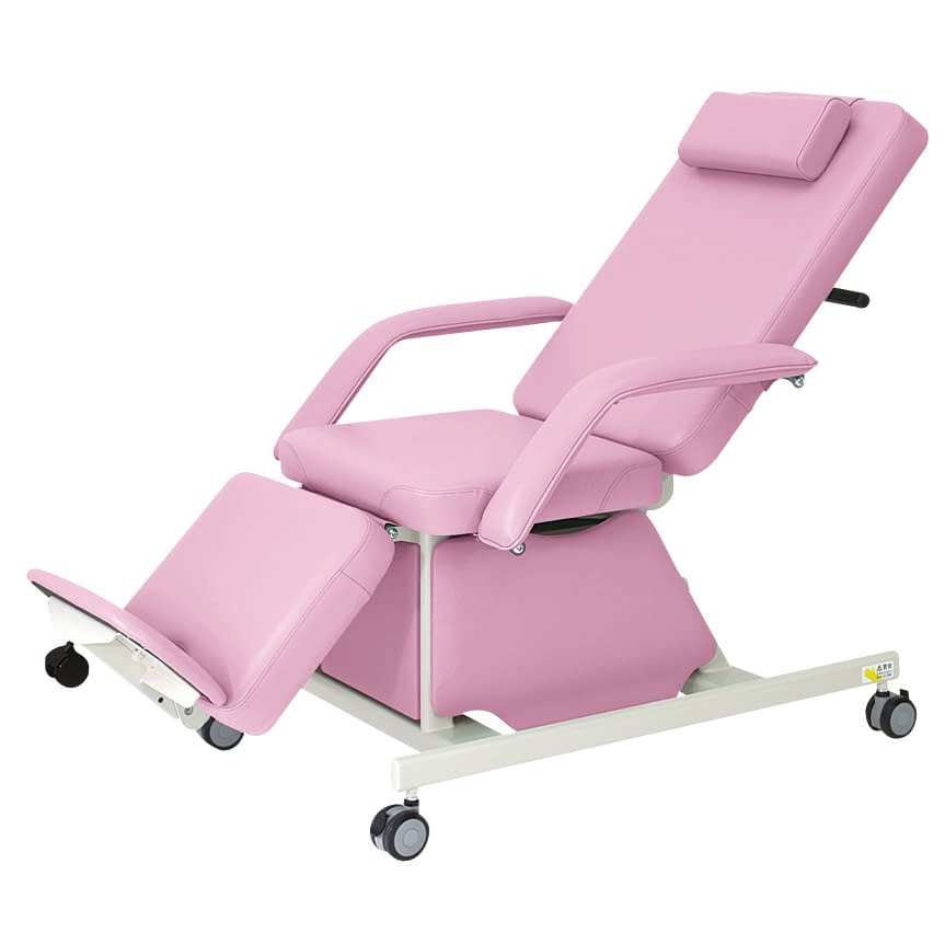 電動治療チェア(キャスター付) 23-2779-0007 ビニルレザーピンク 高田ベッド製作所 TB-577-01