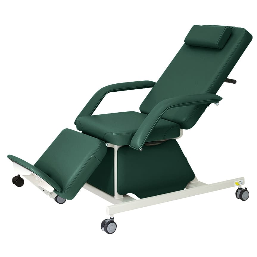 電動治療チェア(キャスター付) 23-2779-0015 ビニルレザーメディグリーン 高田ベッド製作所 TB-577-01