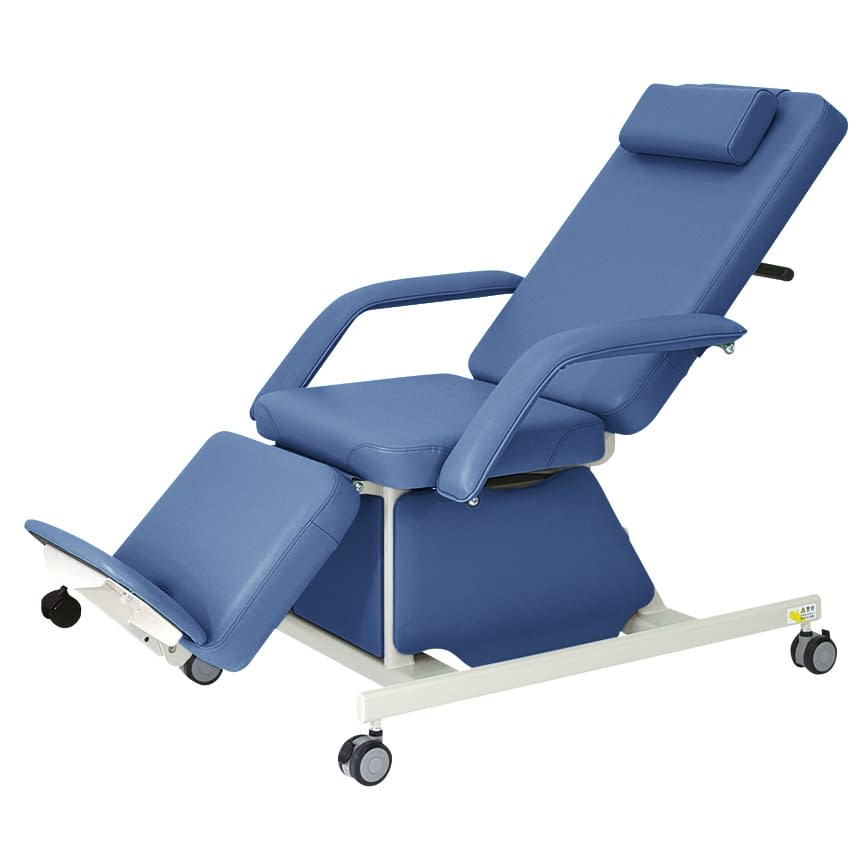 電動治療チェア(キャスター付) 23-2779-0016 ビニルレザーメディブルー 高田ベッド製作所 TB-577-01