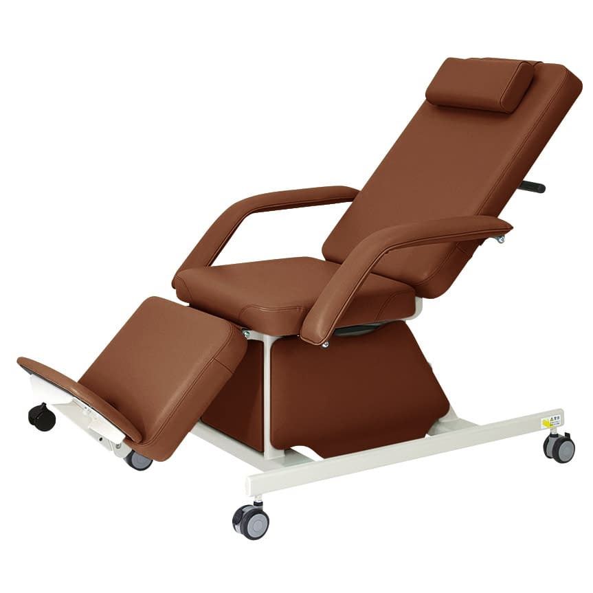 電動治療チェア(キャスター付) 23-2779-0017 ビニルレザーライトブラウン 高田ベッド製作所 TB-577-01