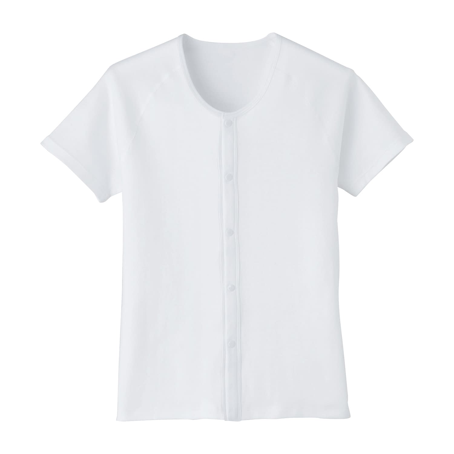 ワンタッチ肌着(マジック式)半袖 マジックテープ式・半袖 介護用肌着 24-6938-05 日本エンゼル 7005-B(L)