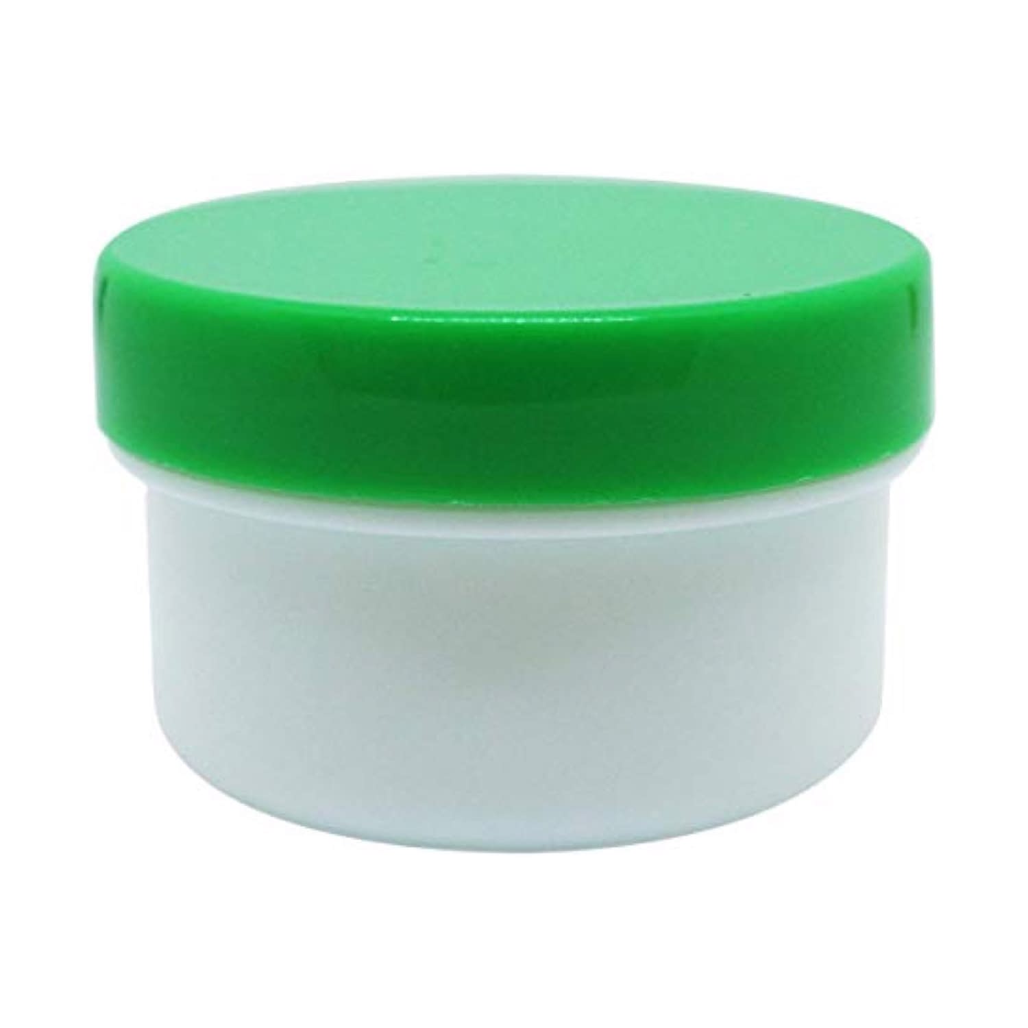 軟膏容器プラ壷N－3号(未滅菌) 23-6687-0103 キャップ：緑 エムアイケミカル 26CC(100コイリ)