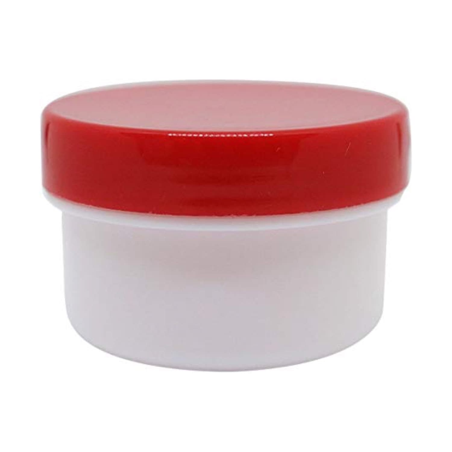 軟膏容器プラ壷N－3号(未滅菌) 23-6687-0105 キャップ：赤 エムアイケミカル 26CC(100コイリ)