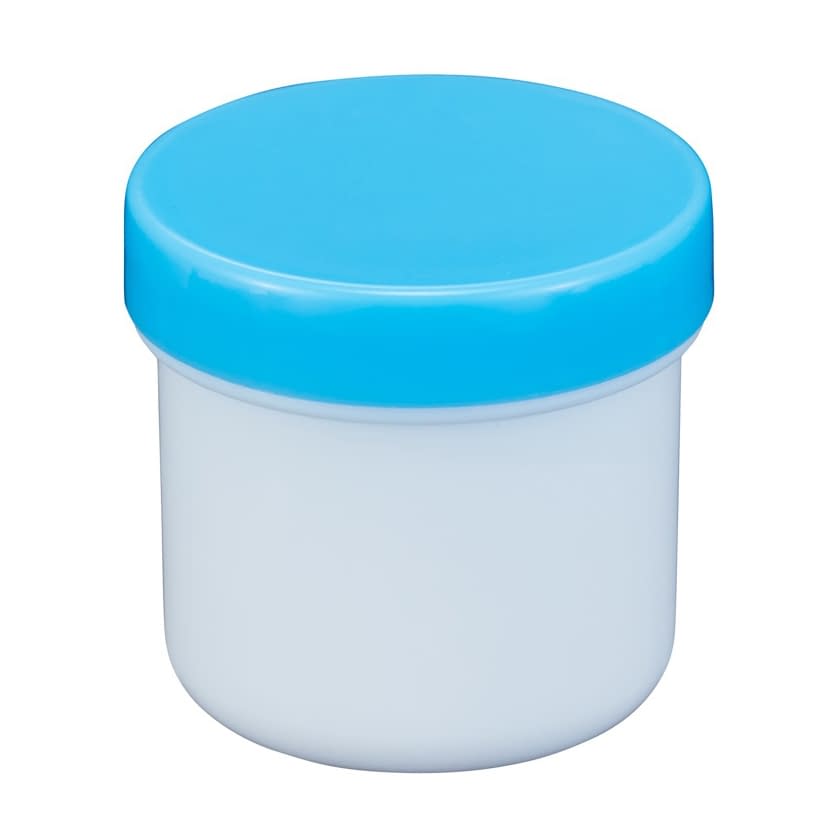プラ壷N－4号(未滅菌)少数包装 軟膏壺 23-6687-2201 キャップ：青 エムアイケミカル 39CC(10コイリ)