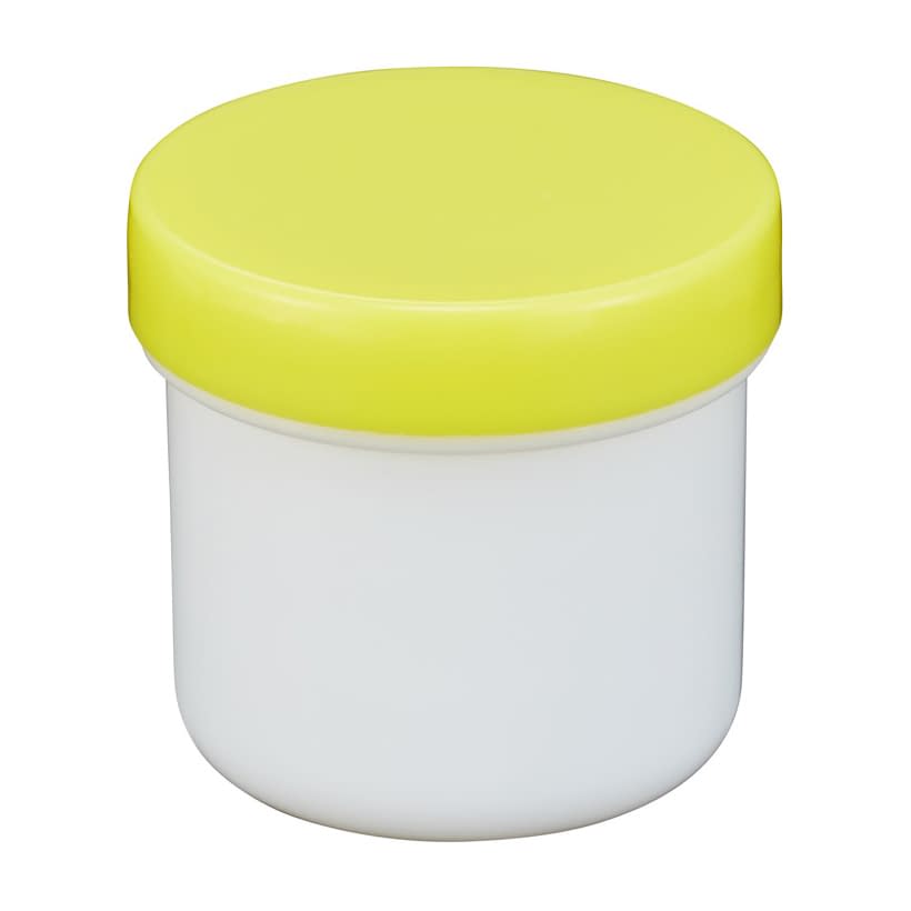 プラ壷N－4号(未滅菌)少数包装 軟膏壺 23-6687-2204 キャップ：黄 エムアイケミカル 39CC(10コイリ)