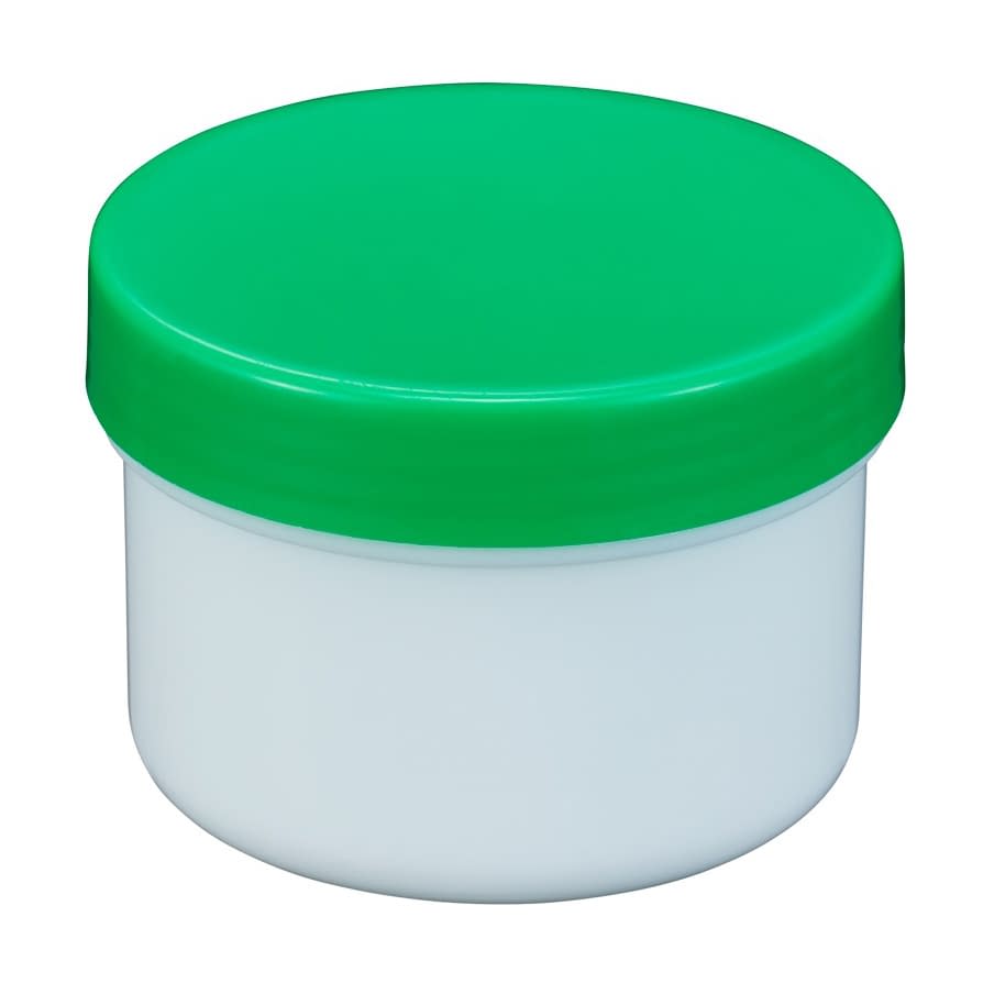 プラ壷N－5号(未滅菌)少数包装 軟膏壺 23-6687-2303 キャップ：緑 エムアイケミカル 65CC(10コイリ)