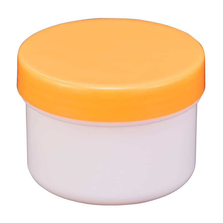 プラ壷N-5号(未滅菌)少数包装 軟膏壺 23-6687-2308 キャップ:オレンジ エムアイケミカル 65CC(10コイリ)