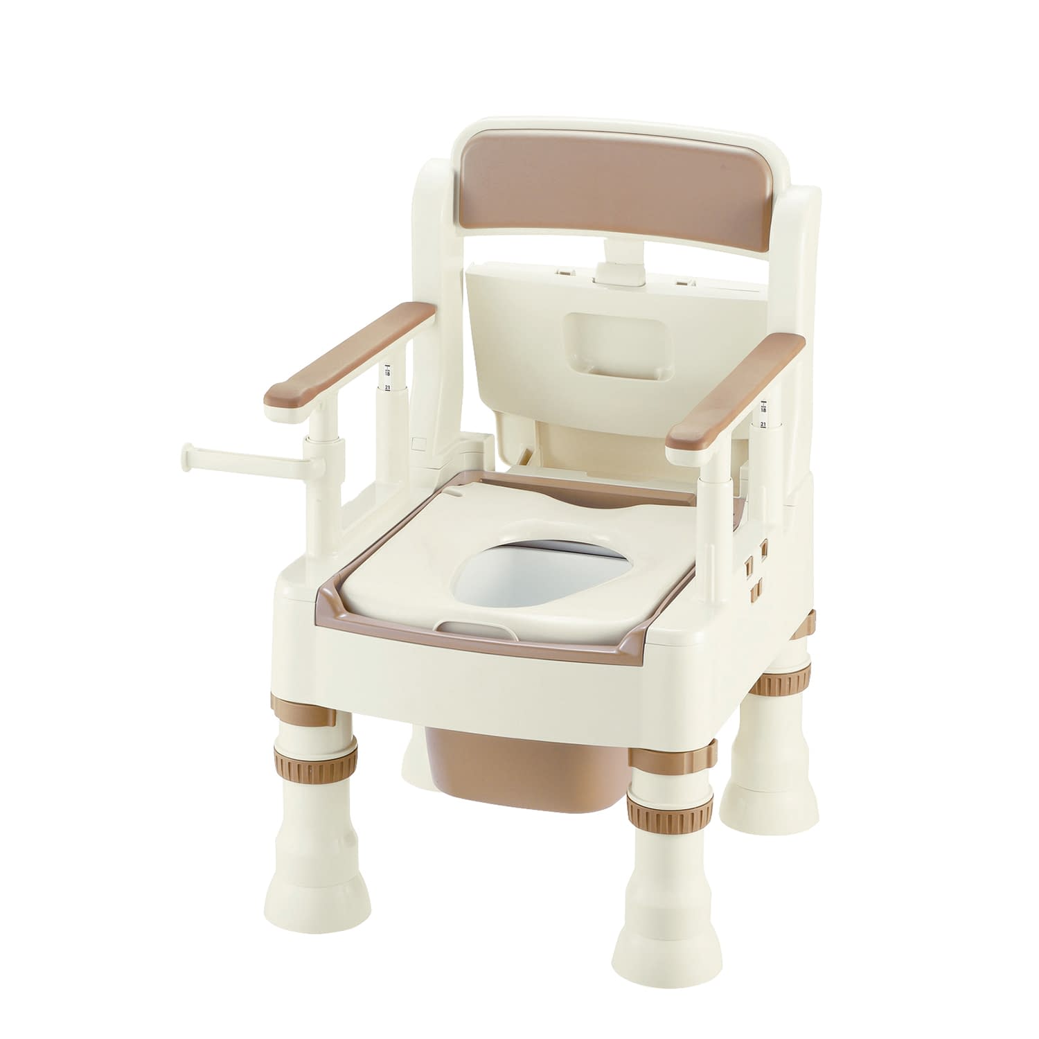 ポータブルトイレ きらくMS型 普通便座 24-2406-00 リッチェル 45601(フツツ)アイボリー