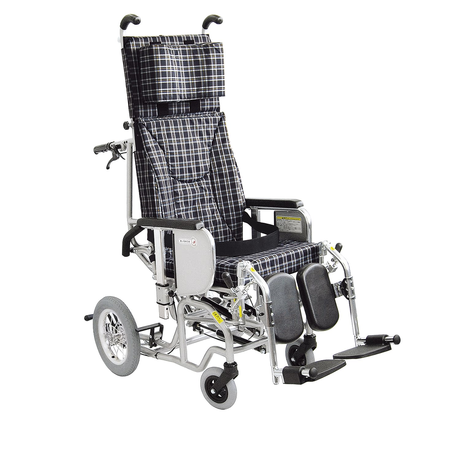 リクライニング車いす クリオネット ふくらはぎパッド 23-2505-0102 濃紺チェックA13 カワムラサイクル AYK-40EL