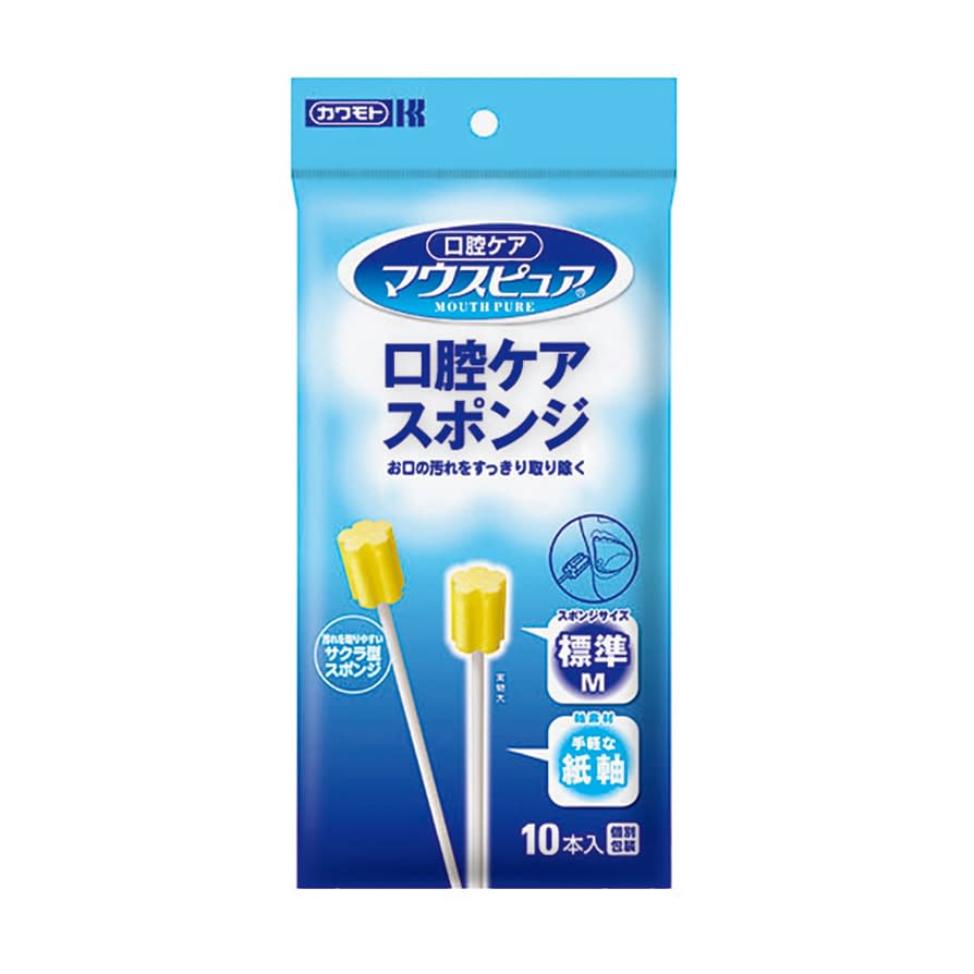 マウスピュア口腔ケアスポンジ(紙軸M M 23-6506-01 カワモト 039-102058-00(10ホン)