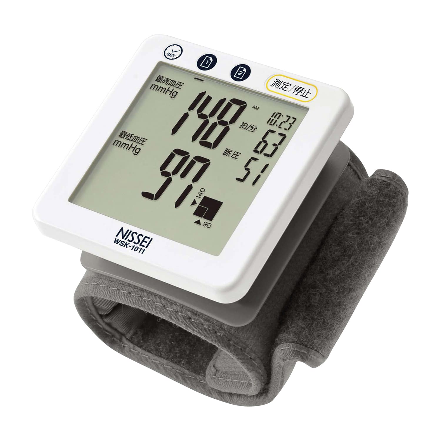 (24-2303-00)デジタル血圧計（手首式） WSK-1011 ﾃﾞｼﾞﾀﾙｹﾂｱﾂｹｲ(ﾃｸﾋﾞｼｷ)(日本精密測器)【1台単位】【2019年カタログ商品】