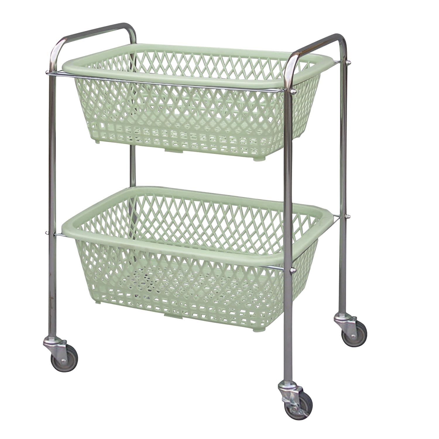 脱衣カゴ(2段・キャスター付) キャスター付 02-2580-01 三和化研工業 W500XD340XH670MM