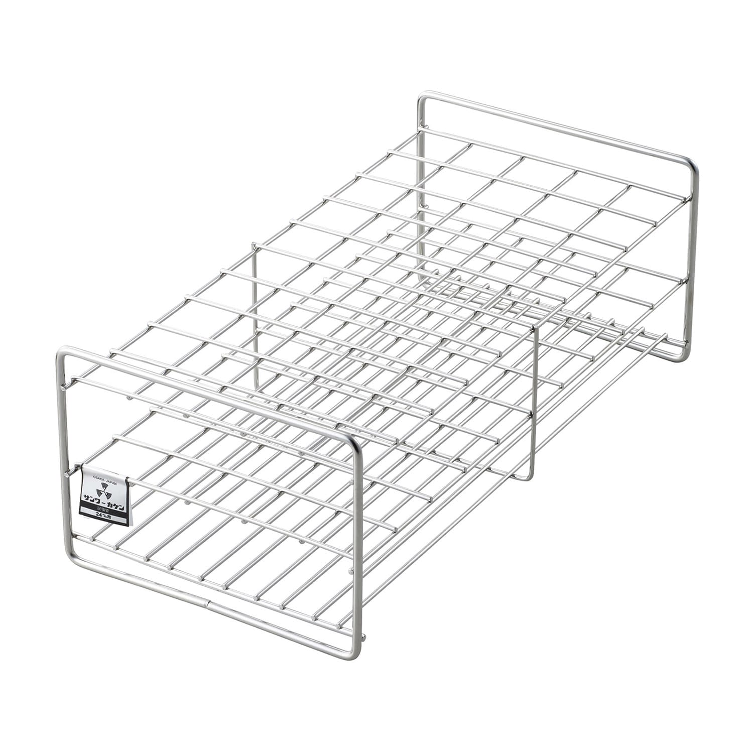 試験管立(24mm用)50本立 φ24mm用×50本立 10-2845-22 三和化研工業 SS24-50(5X10)75MM