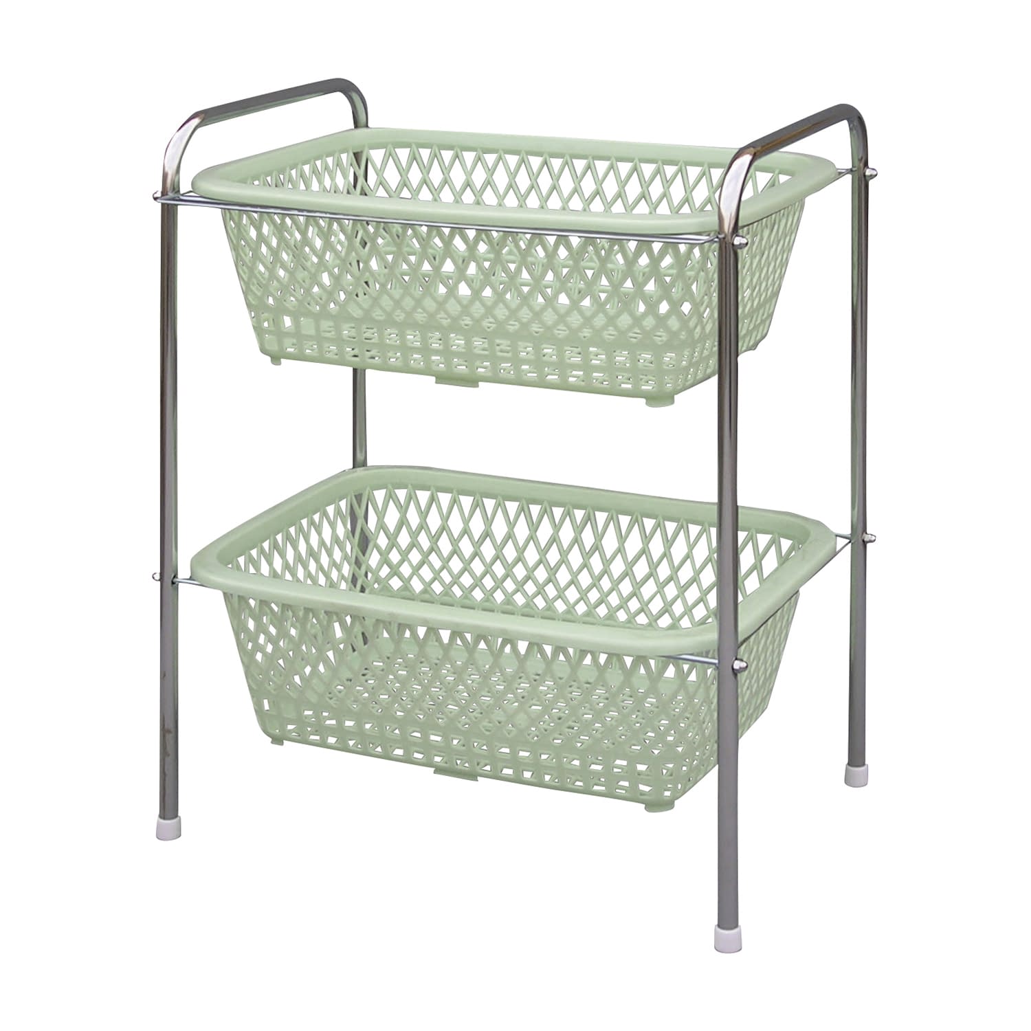 脱衣カゴ(2段・ゴム足付) ゴム足付 衣類カゴ 02-2580-00 三和化研工業 W500XD340XH600MM