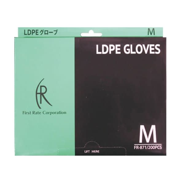 LDPEグローブ(透明) 24-2578-01 ファーストレイト FR-871(M)200マイイリ