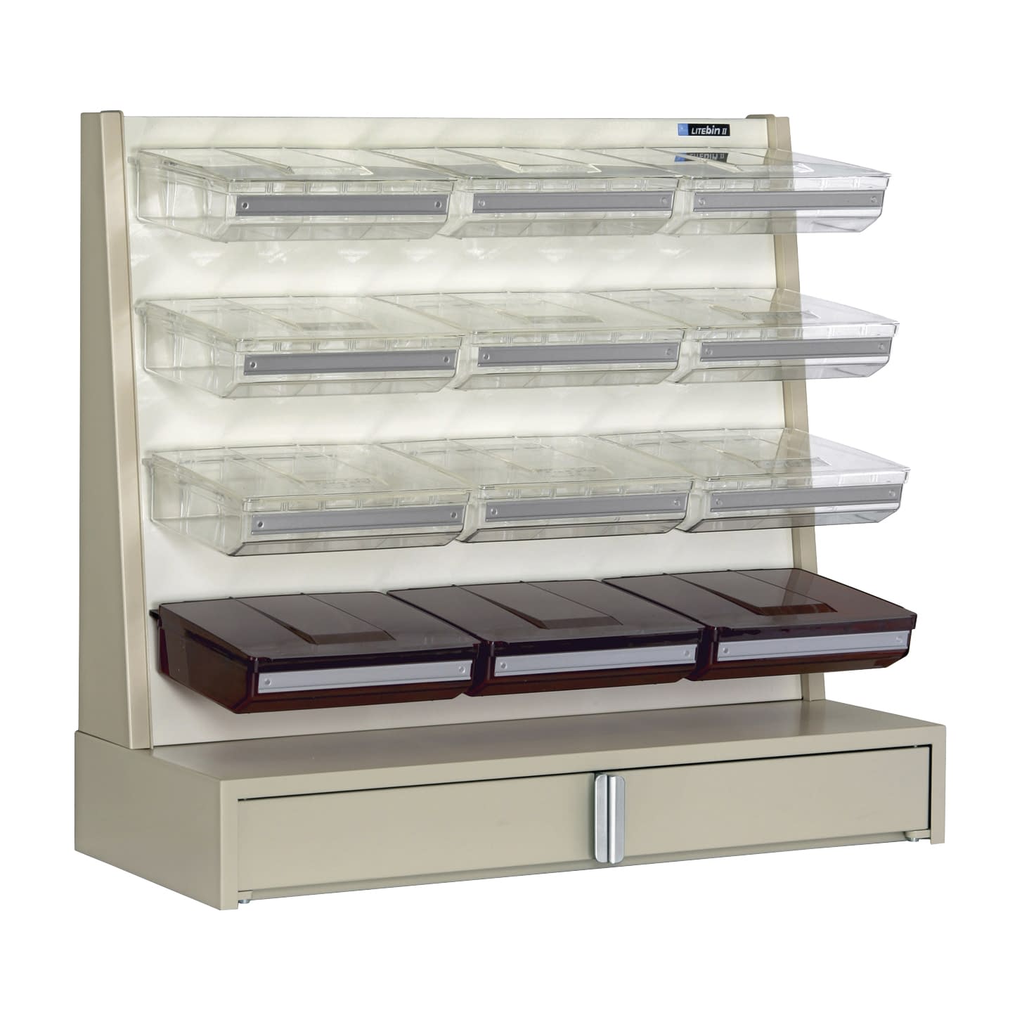 ライトビン LBC-304 フタ付ビン 08-2070-00 日本ファイリング フタツキビン(トウメイ9コ・チャ3コ)