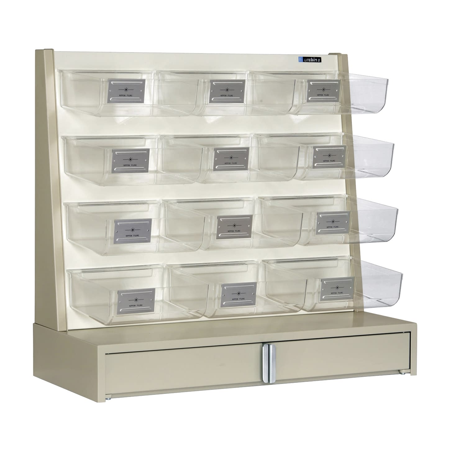 ライトビン LB-304 フタなしビン 08-2080-00 日本ファイリング フタナシビン(トウメイ12コツキ)