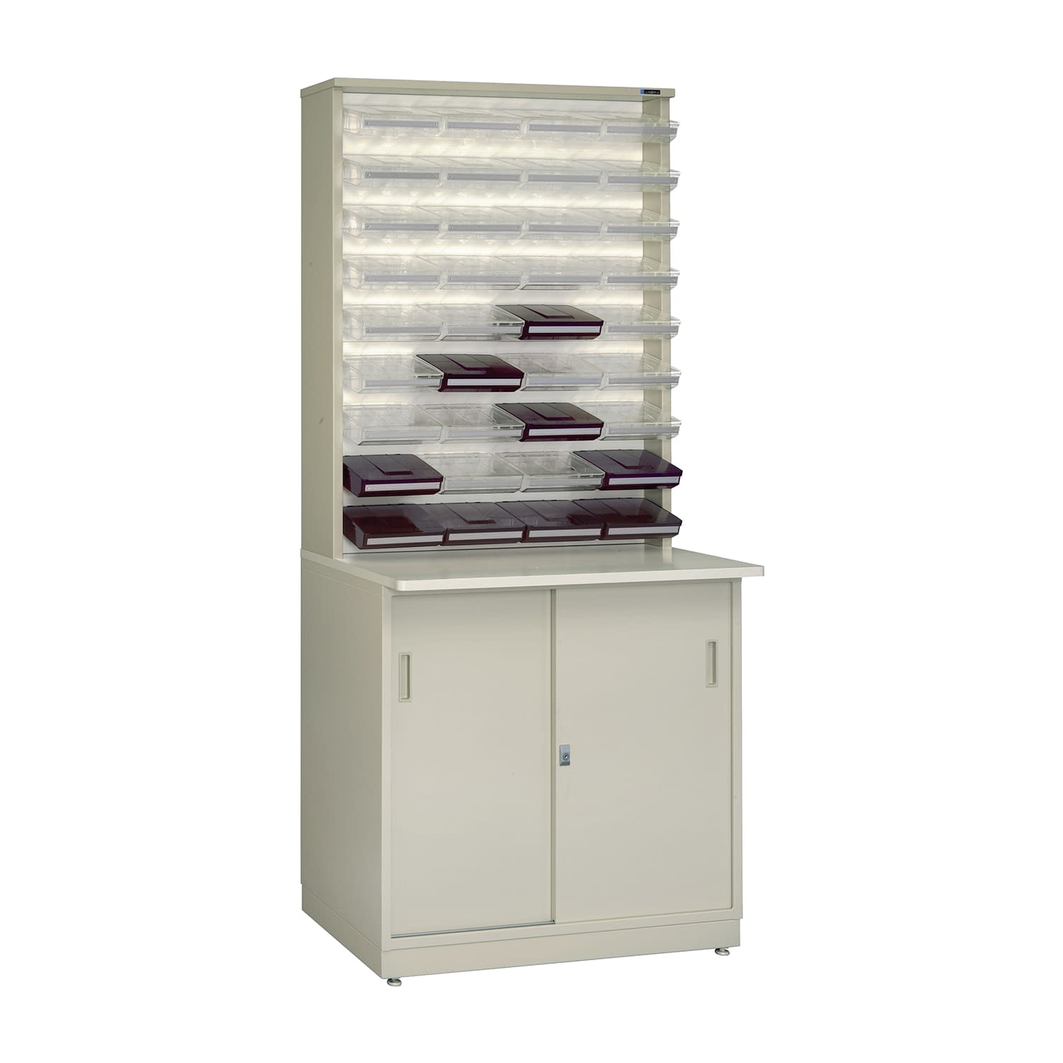 ライトビン LBC-409 フタ付ビン 08-2075-00 日本ファイリング フタツキビン(トウメイ27・チャ9)