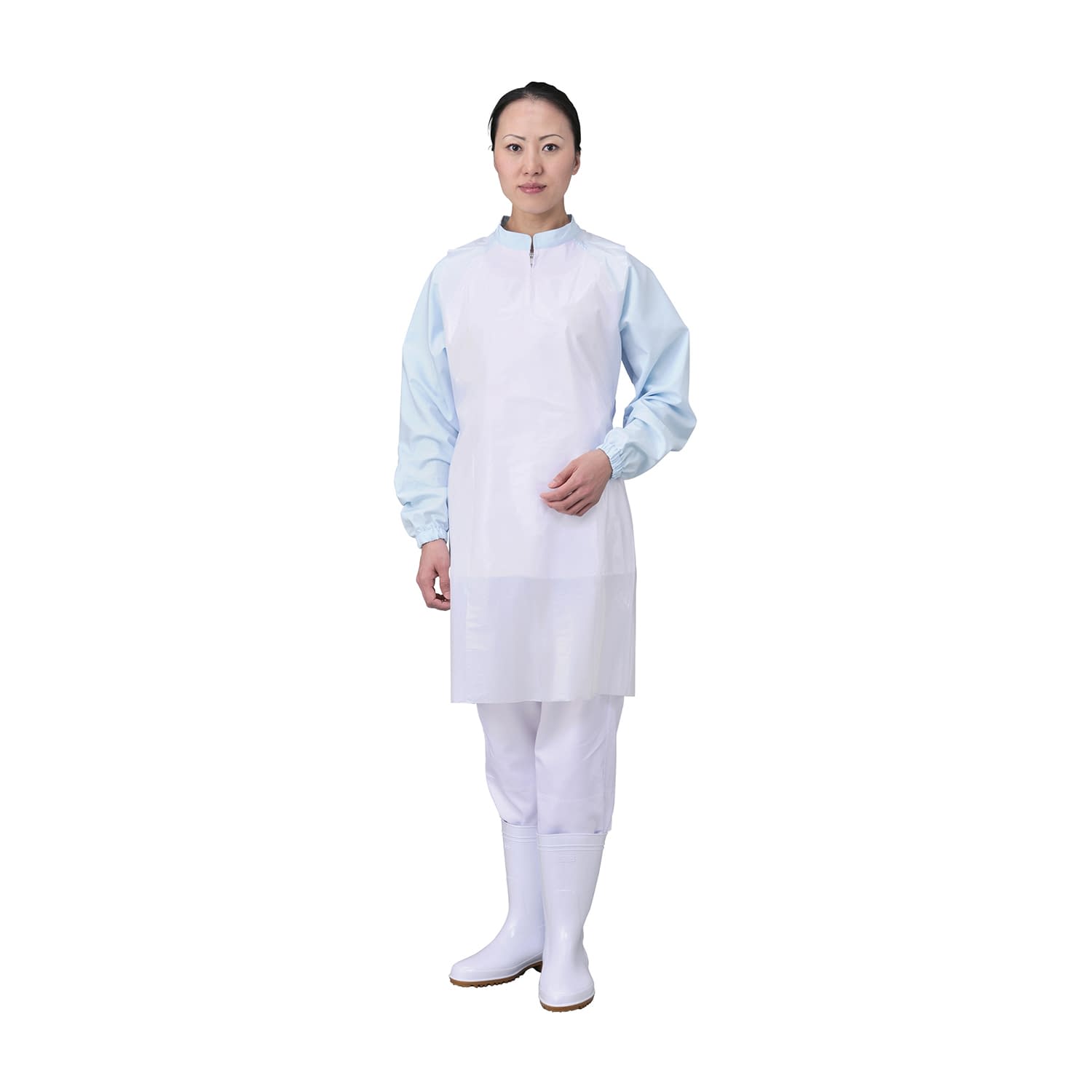 エブケアポリエチエプロン(袖無タイプ 24-2559-00 エブノ 6001(ホワイト)50マイ