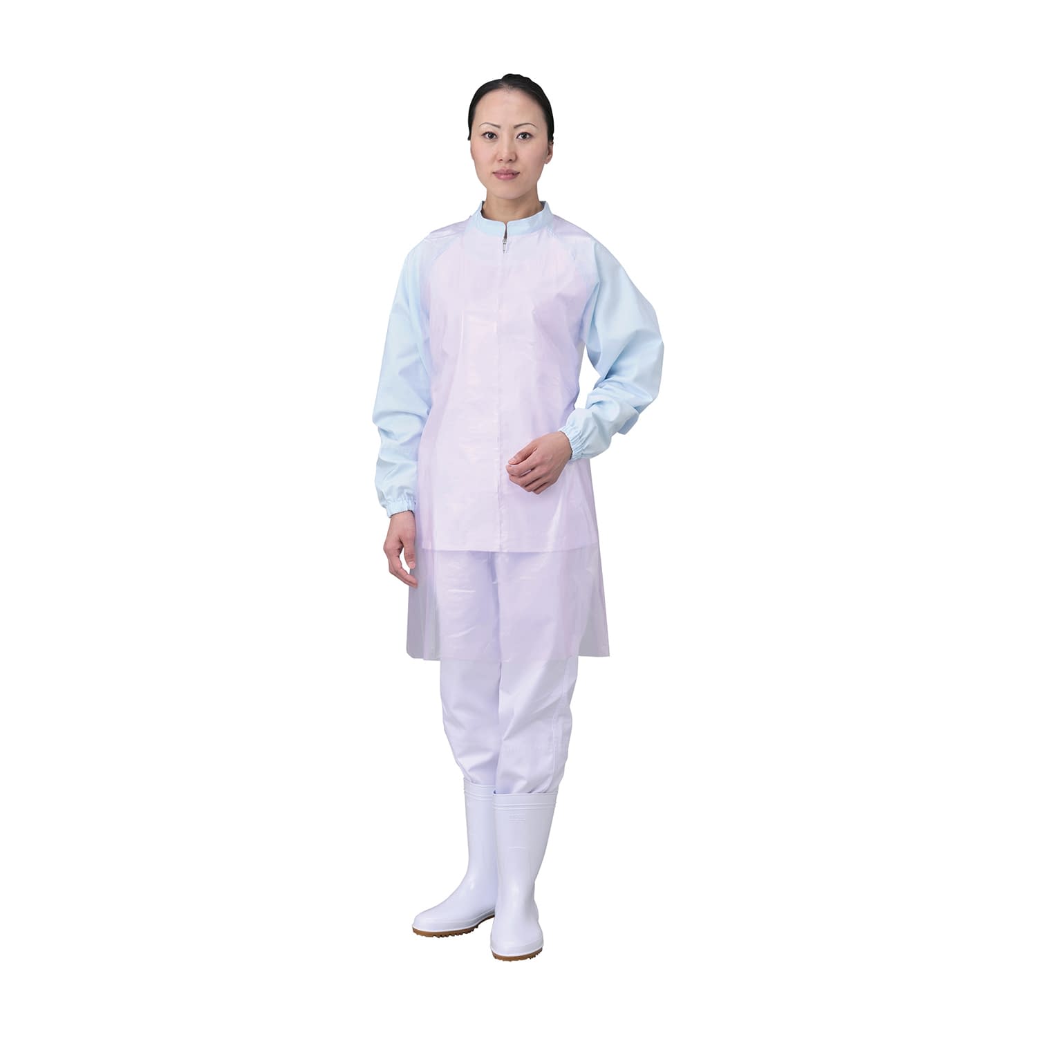 エブケアポリエチエプロン(袖無タイプ 24-2559-02 エブノ 6003(ピンク)50マイ