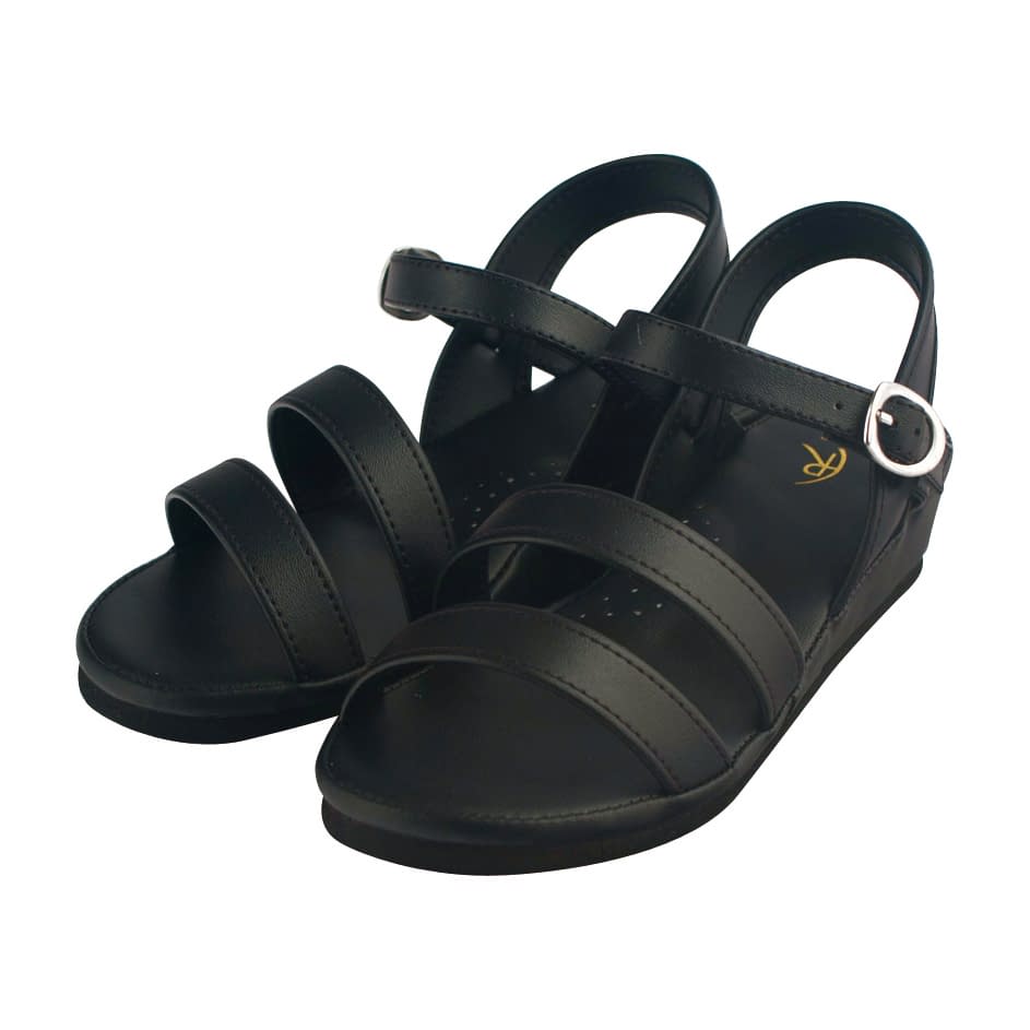 2バンドサンダル 23-7854-0303 ブラック ファーストレイト LL(24.5-25.0CM)